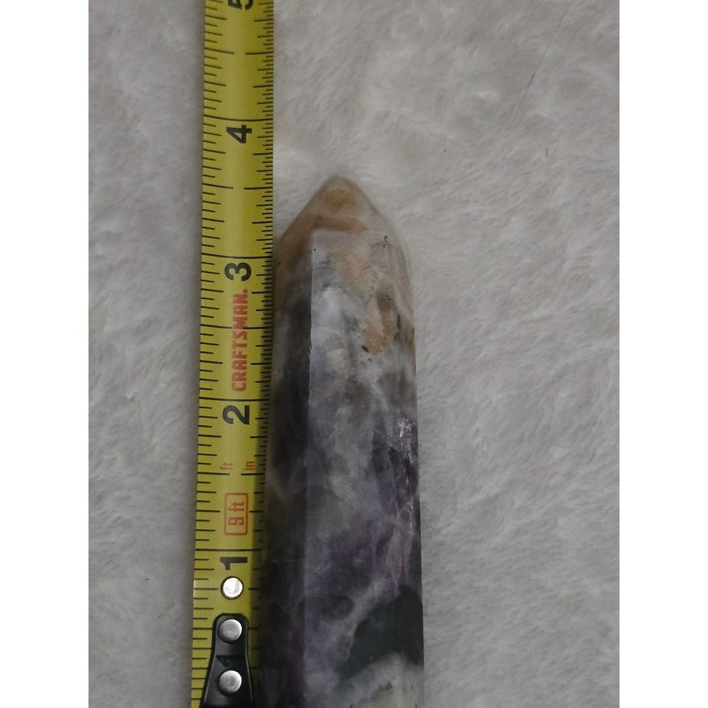 Fluorite Crystal Tower Point Healing Stone Obelisk Wand Purple Natural 3.5"